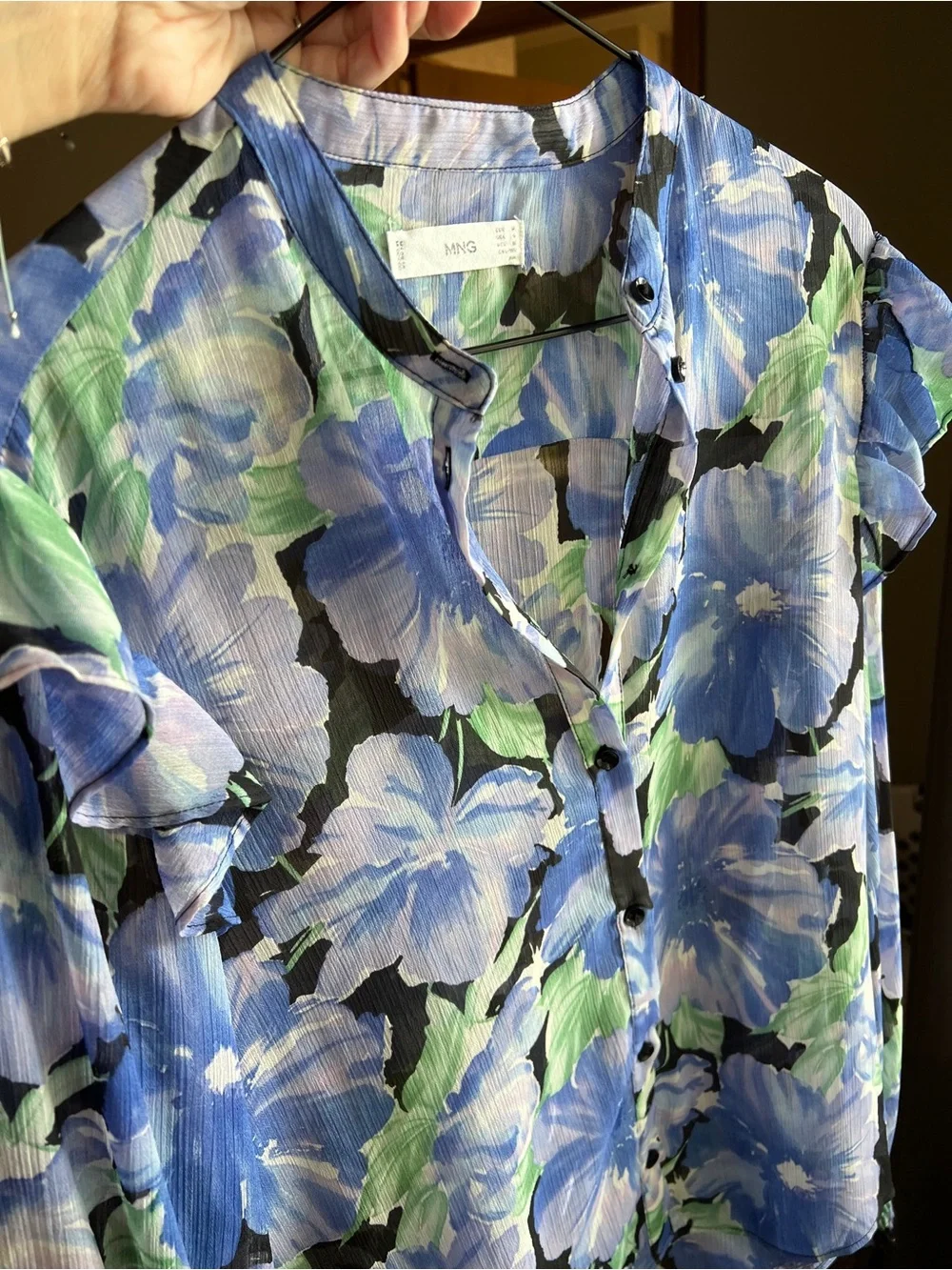 2 Mango Blue yellow Floral Blouse